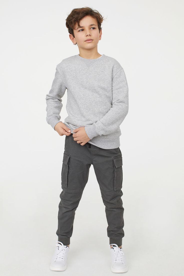 Boys Grey Cargo Pants